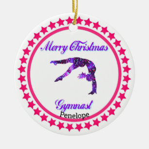 Ornement en céramique de gymnastique Joyeux Noël