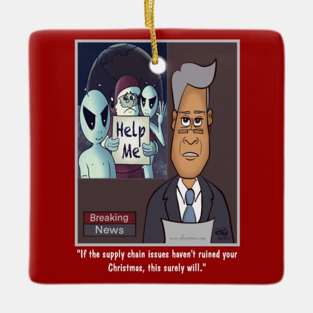 Ornement en céramique de la chaîne d'approvisionne (Devant)