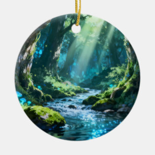 Ornement en céramique de la forêt enchantée
