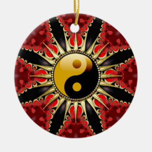 Ornement en céramique de la tribu rouge YinYang