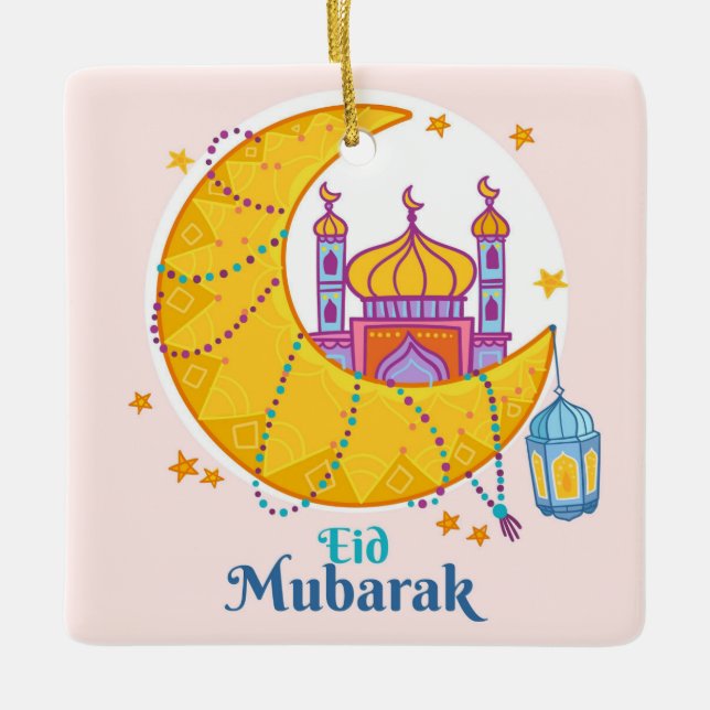 Ornement en céramique de l'Aïd Moubarak (Devant)