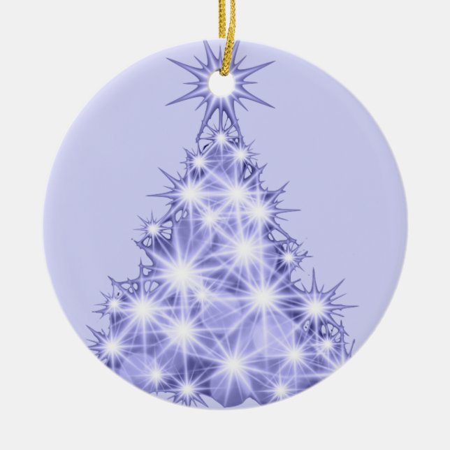 Ornement en céramique de l'arbre de Noël de lavand (Devant)