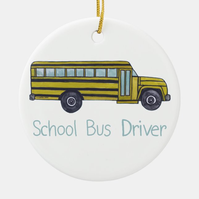 Ornement en céramique de l'autobus scolaire (Devant)