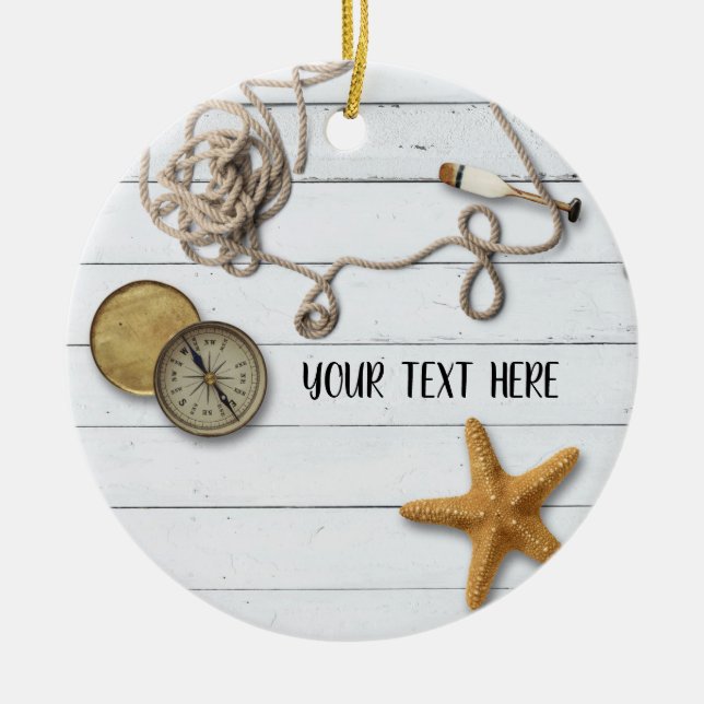 Ornement en céramique de maison de plage (Devant)