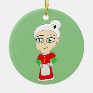 ornement en céramique de mme claus