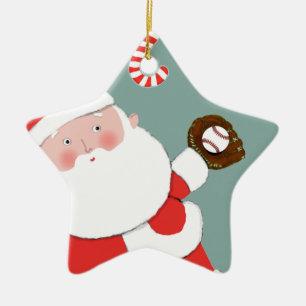 Ornement en céramique de Noël de baseball