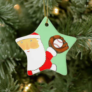 Ornement en céramique de Noël de baseball