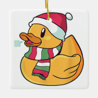 Ornement en céramique de Noël de canard mou