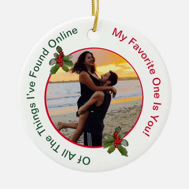 Ornement en céramique de Noël de couple (Devant)