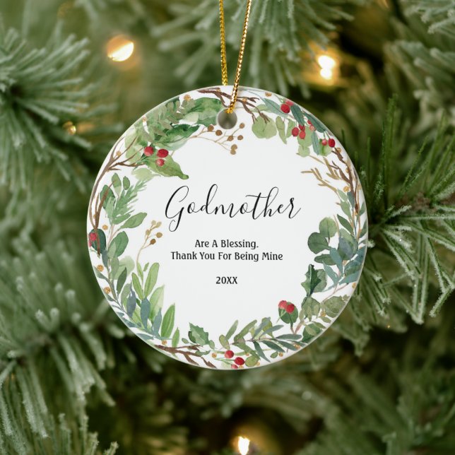 Ornement en céramique de Noël de Godmères vertes (Arbre)