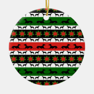 Ornement en céramique de Noël de lévrier de Gre