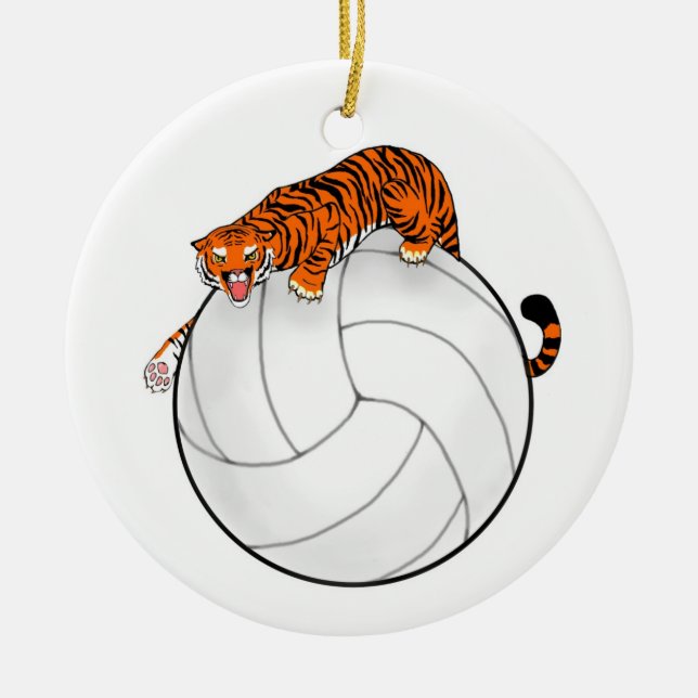 Ornement en céramique de Noël de volleyball de (Devant)
