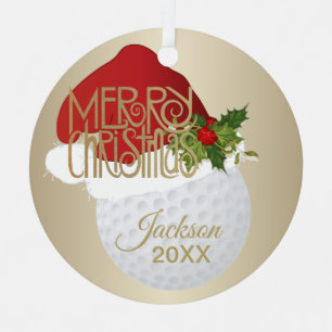 Ornement en céramique de Noël Golf Ball