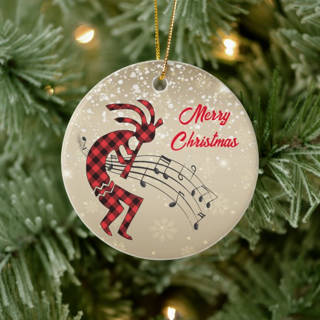Ornement en céramique de Noël Kokopelli (Arbre)