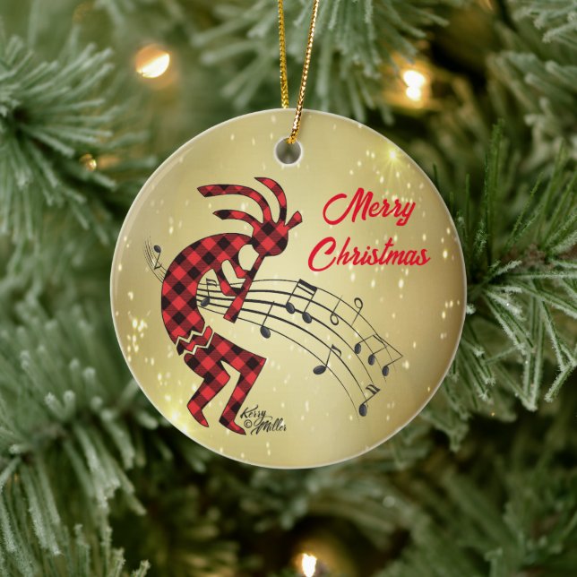 Ornement en céramique de Noël Kokopelli (Arbre)