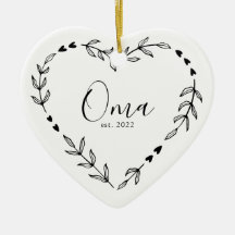Ornement en céramique de Noël Oma Année d'établiss