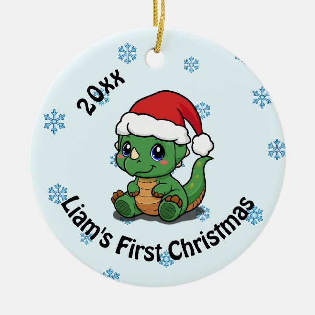 Ornement en céramique de Noël personnalisé (Devant)