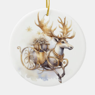 Ornement en céramique de Noël Reindeer