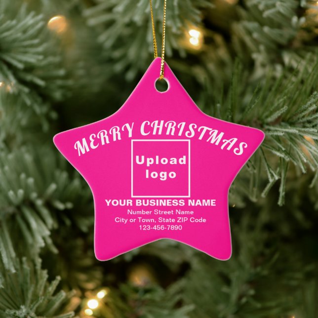 Ornement en céramique de Noël rose étoile (Arbre)