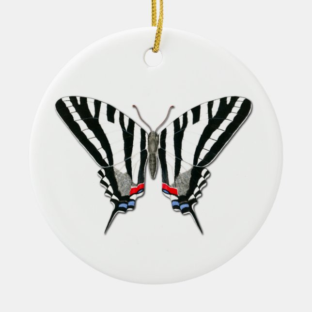 Ornement en céramique de papillon de machaon de (Devant)