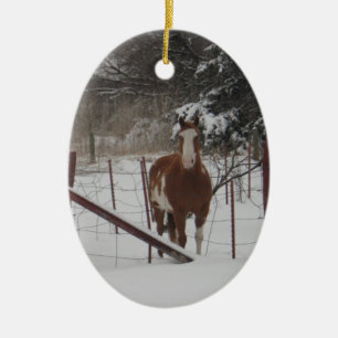 Ornement En Céramique De pas dans l'ornement de neige