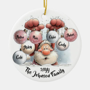 Ornement en céramique de Père Noël personnalisé da