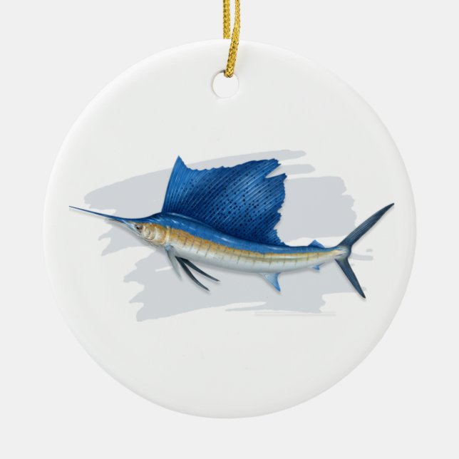 Ornement en céramique de poisson à la mer de l'Atl (Devant)