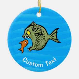 Ornement en céramique de poisson taupe