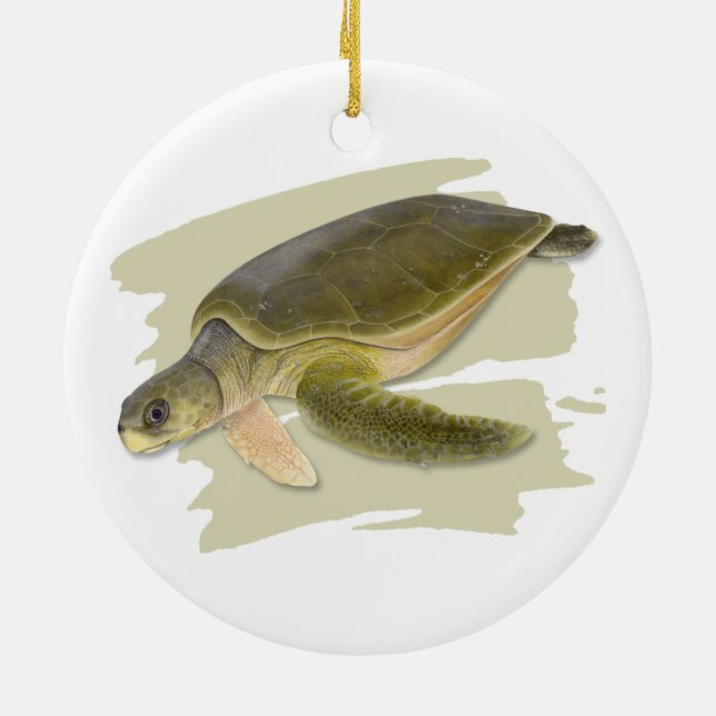 Ornement en céramique de tortue de mer à latback (Dos)