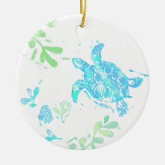 Ornement en céramique de tortue marine