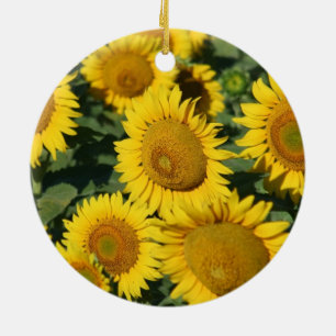 Ornement en céramique de tournesols assez jaunes