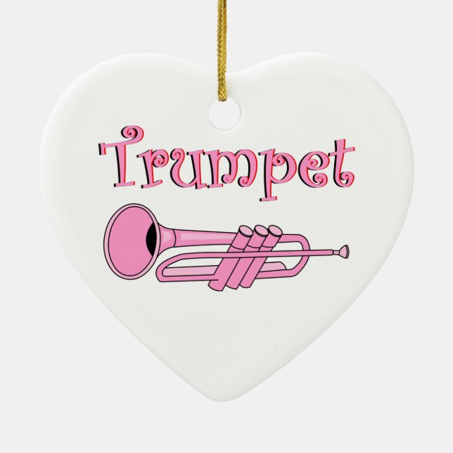 Ornement en céramique de trompette rose (Dos)