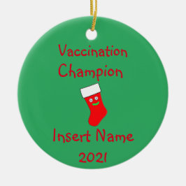 Ornement en céramique de vaccination personnalisée