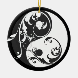 Ornement En Céramique Défilement de l'ornement Yin & Yang