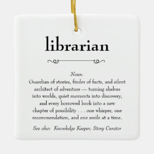 Ornement En Céramique Définition du bibliothécaire Don d'appréciation