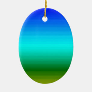 Ornement En Céramique Dégradé bleu et vert mer et ciel