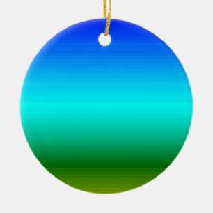 Ornement En Céramique Dégradé bleu et vert mer et ciel