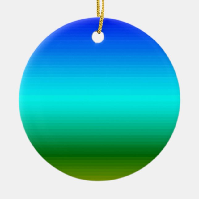 Ornement En Céramique Dégradé bleu et vert mer et ciel (Devant)