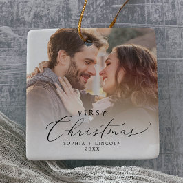 Ornement En Céramique Delicic First Christmas Couples Keepsaké Photo