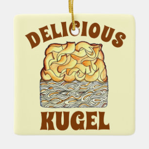 Ornement En Céramique Délicieux Kugel Juive Oeuf Noodle Casserole
