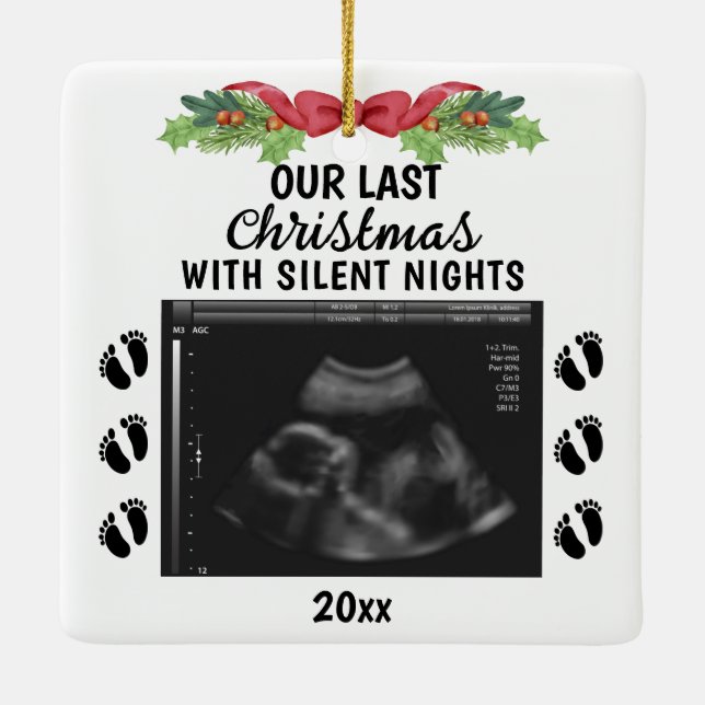 Ornement En Céramique dernier Noël avec nuits silencieuses Ultrasound Ph (Dos)