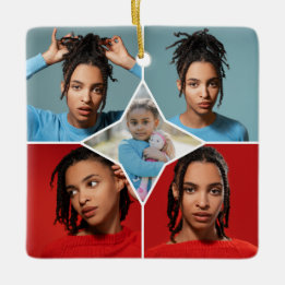 Ornement En Céramique Design Your Own 5 Photo Collage