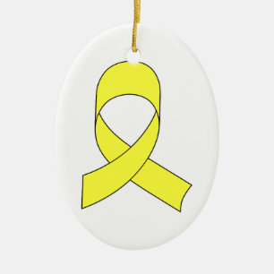 Ornement En Céramique Dessin à ruban jaune