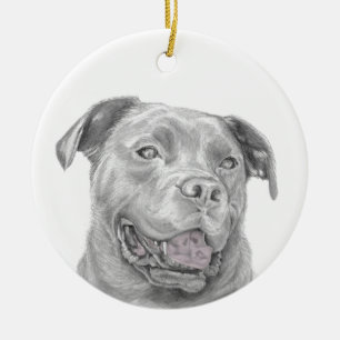 Ornement En Céramique Dessin d'art de pitbull