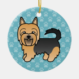 Ornement En Céramique Dessin de chien Terrier Australien bleu et fauve