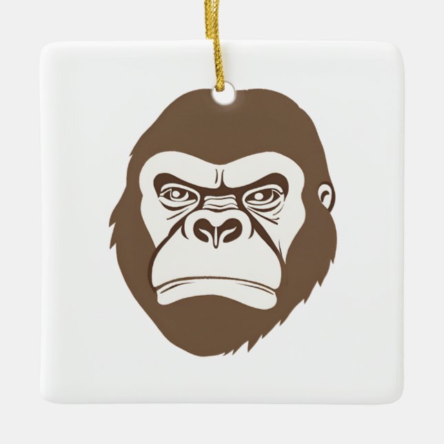 Ornement En Céramique Dessin de dessin de Gorilla (Devant)