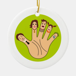 Ornement En Céramique Dessin de famille de doigt