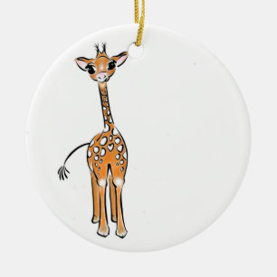 Ornement En Céramique Dessin de la girafe de la mignonne