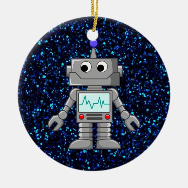 Ornement En Céramique dessin de robot (Devant)