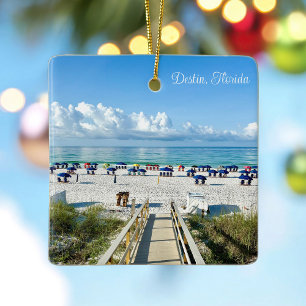 Ornement En Céramique Destin Florida Jolie Beach Photographie Noël